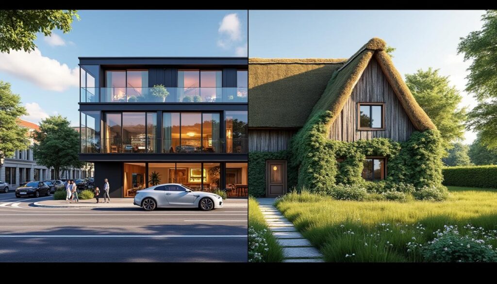 découvrez les avantages et inconvénients d'une maison de ville versus une maison de campagne pour choisir le cadre de vie qui vous correspond le mieux.