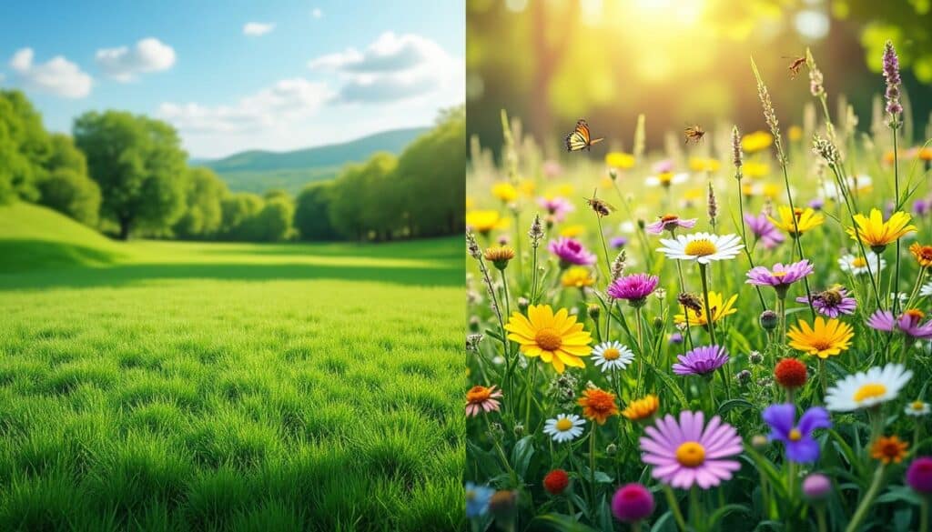 découvrez le duel entre pelouse et prairie fleurie pour favoriser la biodiversité avec la ligue pour la protection des oiseaux (lpo). apprenez à choisir le meilleur habitat naturel pour protéger la faune et la flore locales.